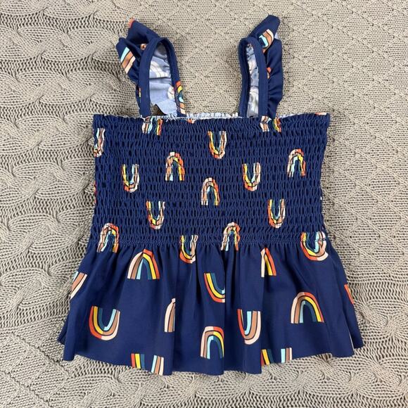 Hanna Andersson Sunblock Mixin Tankini ~ Rainbow & Navy ~ 3/90 - Picture 1 of 10